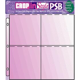 Crop In Style PSB Paper and Sticker 12 Inch by 12 Inch 3-Ring Binder Refill Pages, Quarter/Larger Stickers/Diecuts