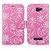 Alcatel One Touch - Cellularvilla Pu Leather Wallet Card Flip Open Pocket Case Cover Pouch for Alcatel One Touch Fierce 2 7040T (Pink Glitter)
