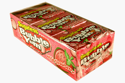 Bubble Yum Sugarless Wild Strawberry 12 - 10 Piece Packs by Hershey's