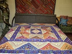 Purple Orange Ivory Bedspread Iris Blue Cream Wall Tapestry Banjara Mirror Throw 80x90