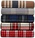 Amazon Basics Yarn-Dyed Lightweight Flannel Sheet Set - Queen, Grey Plaid