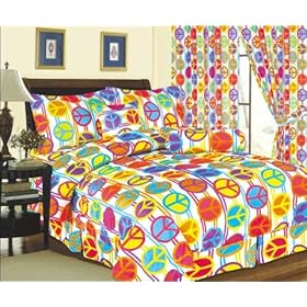 Modern Peace Sign Bedding For Teen Girls Twin Or Full Comforter
