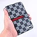 RAYTOP Luxury Brand Designer Black and Gray Checks Leather Cases Covers Wallet for Samsung Galaxy Note 2 N7100 Men Guys Checkered Classy Decent Simple Gift High Quality Stylish