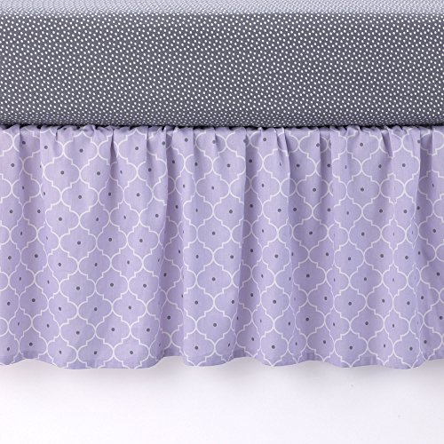 Balboa Baby Lavender Poppy Collection Cotton Sateen Dust Ruffle - Lavender