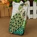 3D Crystal iPhone Case for AT&T Verizon Sprint Apple iPhone 4/4S Green Peacock