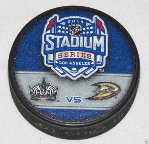 2014 NHL Stadium Series Los Angeles Dueling Souvenir Game Puck - Kings vs. Ducks
