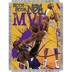 Kobe Bryant NBA 2008 MVP Woven Tapestry Throw Blanket by Northwest (48x60")"