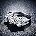 FENDINA Women's Shinning Silver Plated Vintage Solitaire Wedding Engagement Bands Rings