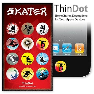 ThinDot Home Button Decals for iPad, iPhone and iPod Touch "Skater"