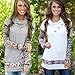eshion 2015 Womens Long Sleeve Round Neck Splice Shirt Blouse Tops
