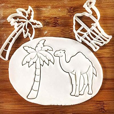 SET of 2 cookie cutters (Camel and Palm Tree cookie cutters), 2 pcs, Ideal for Holiday theme party