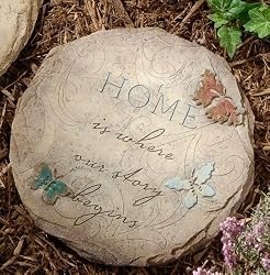 11.5" Tammy Repp "Home is Where..." Round Outdoor Garden Stepping Stone