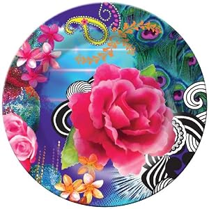 French Bull Collage Plate, Melamine, 8-Inch Diameter