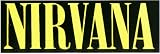 Nirvana - Yellow on Black Rectangle Logo - Large Jumbo Vinyl Sticker / Decal
