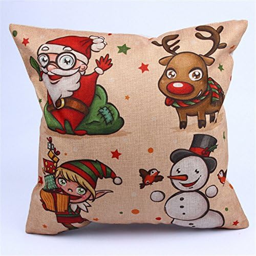 Guse case Linen Cotton Cute Christmas Kids Bedding Set Throw Pillow Case Home Custom Cushion Cover 18 X 18 Inch One Side