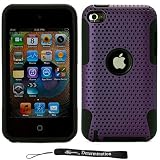 Purple Matte Armor with Aero Breathe Design / Rubberized Silicone Gel Skin with Hard Shell Cover Case for New Apple iPod Touch 4 ( 4th Generation 8GB 16GB 32GB )