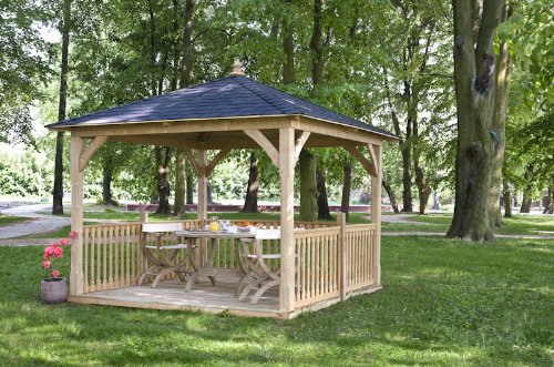 Tonnelle Cotswold avec plancher et balustrade (3.34x3.34m)