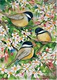 Sweet Chickadees Decorative House Flag
