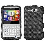 Rhinestones Protector Case for HTC Status, Black Full Diamond