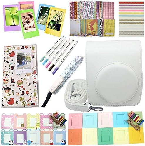Giani Fujifilm Instax Mini 70 Camera Accessories Bundle(Instax Mini 70 Case/Mini Album/Wall Hang Frames/Film Frame/Film Stickers/Film Corner Stickers/Colour Pen/Camera Strap) White