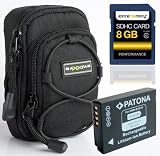 Produkt-Bild: SET mit Tasche Bundlestar Blackstar new schwarz + Bundlestar Akku f&uuml;r DMW BCG10E + ExtreMemory SDHC 8GB Class 6 -- F&uuml;r Panasonic Lumix DMC TZ31 TZ25 TZ22 TZ18 TZ10 TZ8 TZ6 TZ7 EG
