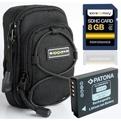 SET mit Tasche Bundlestar Blackstar new schwarz + Bundlestar Akku f�r DMW BCG10E + ExtreMemory SDHC 8GB Class 6 -- F�r Panasonic Lumix DMC TZ31 TZ25 TZ22 TZ18 TZ10 TZ8 TZ6 TZ7 EG