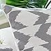 CaliTime Canvas Throw Pillow Cover Case for Couch Sofa Home Decoration Ikat Malposed Zigzag Chevron Geometric 18 X 18 Inches Gray