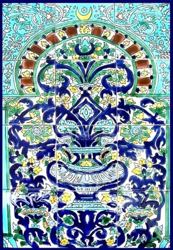 Decorative Ceramic Tiles: Hand Painted Mosaic Murals Kitchen Bathroom Backsplash Swimming Pool Spa Patio Accent Wall Art 24 Inch x 18 Inch