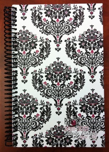 2011-2012 Daily Fashion Day Planner Organizer Agenda (August 2011 Through July 2012)- Damask