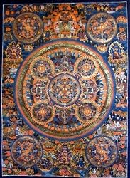 Buddhist Symbolism in Tibetan Thangka - The All-powerful Ten Mandala for Meditation Thanka