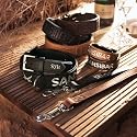 Sansibar Hundeleine Black Edition aus Leder, verstellbare Führleine 20 mm breit, 200 cm la