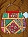 Designer Purse Multi Reds Sari Patchwork Mirrors Handbag
