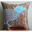 Birdy Paradise - Decorative Pillow Covers - Silk Pillow Cover Embellished with Beads & Sequins