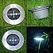 Exlight Solar Powered Ground Light Great for The Garden The Pathway or Stairway Comes With 3 LEDs and Two Types of Light Warm and White Pack of 2(Black)