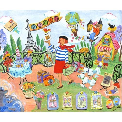 Oopsy Daisy Postcard from Paris 24x20 Canvas Art Image Wrap
