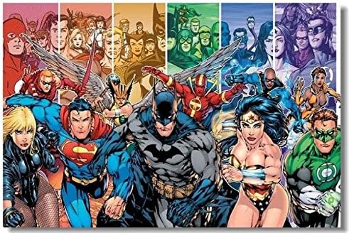 Justice League BatMan Iron Man Silk Canvas Wall Posters HD Modern Home Bedroom Decor Poster for wall Superman HawkGirl Wonder 07 - 24x36 inches