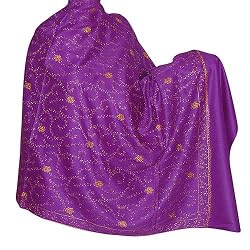 Embroidered Shawl Wool Accessory from Kashmir 80 x 40 inches (ebs305)