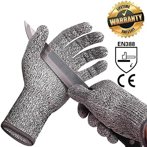 Cut Resistant Gloves - Level 5 Protection Cut Proof Gloves for Kitchen or Work (Medium) by GloRight