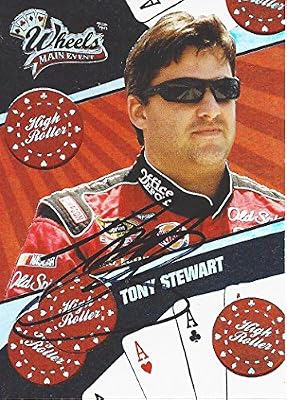 AUTOGRAPHED Tony Stewart 2009 Wheels Main Event HIGH ROLLERS (#14 Old Spice Racing) Insert Signed Collectible NASCAR Trading Card with COA
