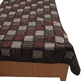 Bedding Coverlet Bedspread House Furnishings Double Layered Embroidered Cotton Block Print by ShalinCraft