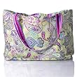 :Viviana Paisley and Stripe elizabethW ReversibleTote Bag - Fully Lined, fun colors
