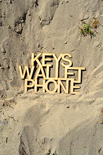 "Keys Wallet Phone" Wood Wall Art