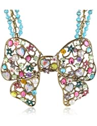 Betsey Johnson "Fairyland" Large Multi-Charm Bow Necklace, 18"