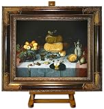 Still Life with Cheeses - Dijck Large Framed Art Print on Canvas