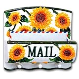 SUNFLOWER Cermaic Mail Letter Holder & Key Hooks *NEW!*