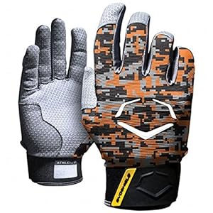 EvoShield ProStyle Protective Adult Batting Gloves A140 (Orange/Black Camo, Medium)