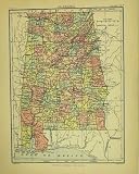 1875 MAP ALABAMA NORTH AMERICA BRITANNICA NINTH EDITION