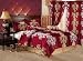 7 Pieces Burgundy with Light Gold Jacquard Floral Comforter Set Bed-in-a-bag Queen Size Bedding
