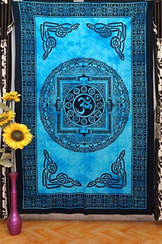 Om Cotton Tapestry Wall Hanging Dorm Tapestry Indian Hippie Tapestry Wall Hanging Bedspread Bedcover Twin Size