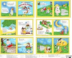 By The Yard Mother Goose Quilt Cotton Fabric Book Panel